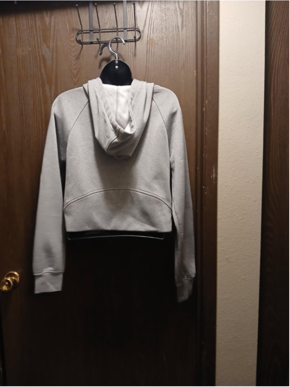 Women's Small Cropped Quarter-Zip Fleece Hoodie Gray (JC210) - Picture 6 of 6